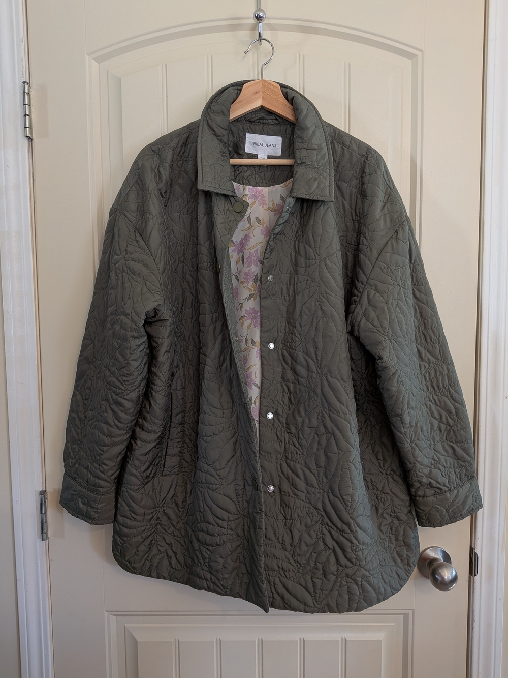 Tribal Jeans Olive Quilted Jacket